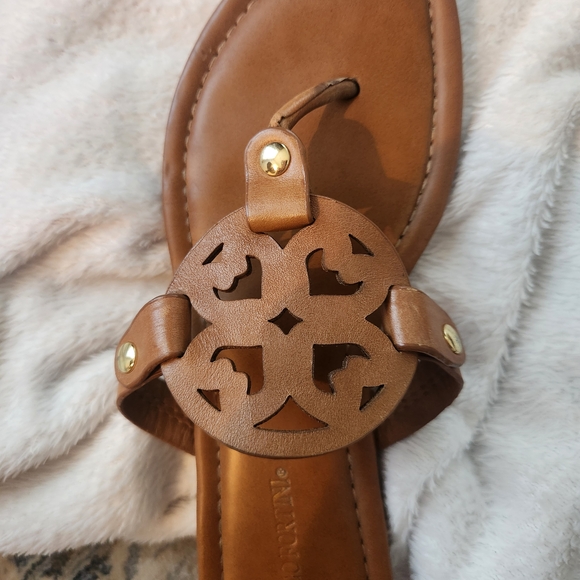 Franco Fortini Brown Leather Sandals with Cut-Out Design Size: 6 - Picture 2 of 11